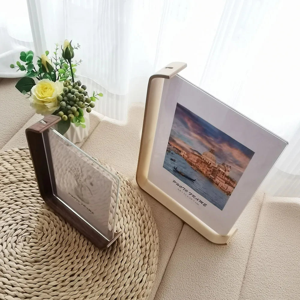 Acrylic Wooden Photo Frame A4 10X15cm 15X20cm Frame Calendar Double-sided Frame Photo Frames For Wedding Party Picture Frame