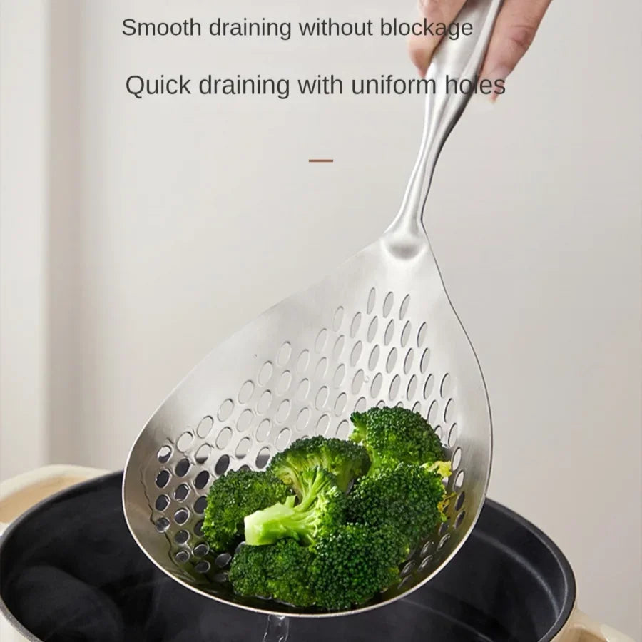 Stainless Steel Colander Skimmer Spoon for Frying and Cooking