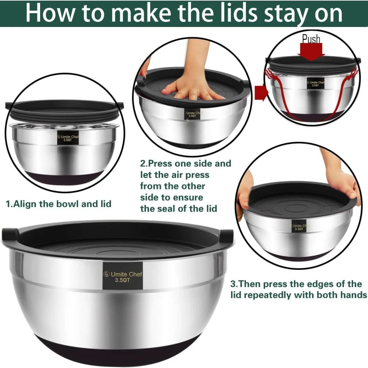 5 Piece Stainless Steel Nesting Mixing Bowl Set Kitchen Essentials for Baking Serving Dishwasher Safe Easy to Store