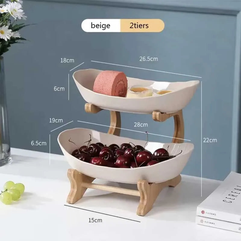 2/3 Layer Fruit Plate Home Living Room Plastic Snack Dish Creative Modern Dried Fruit Basket Candy Dish Cake Stand Salad Bowl