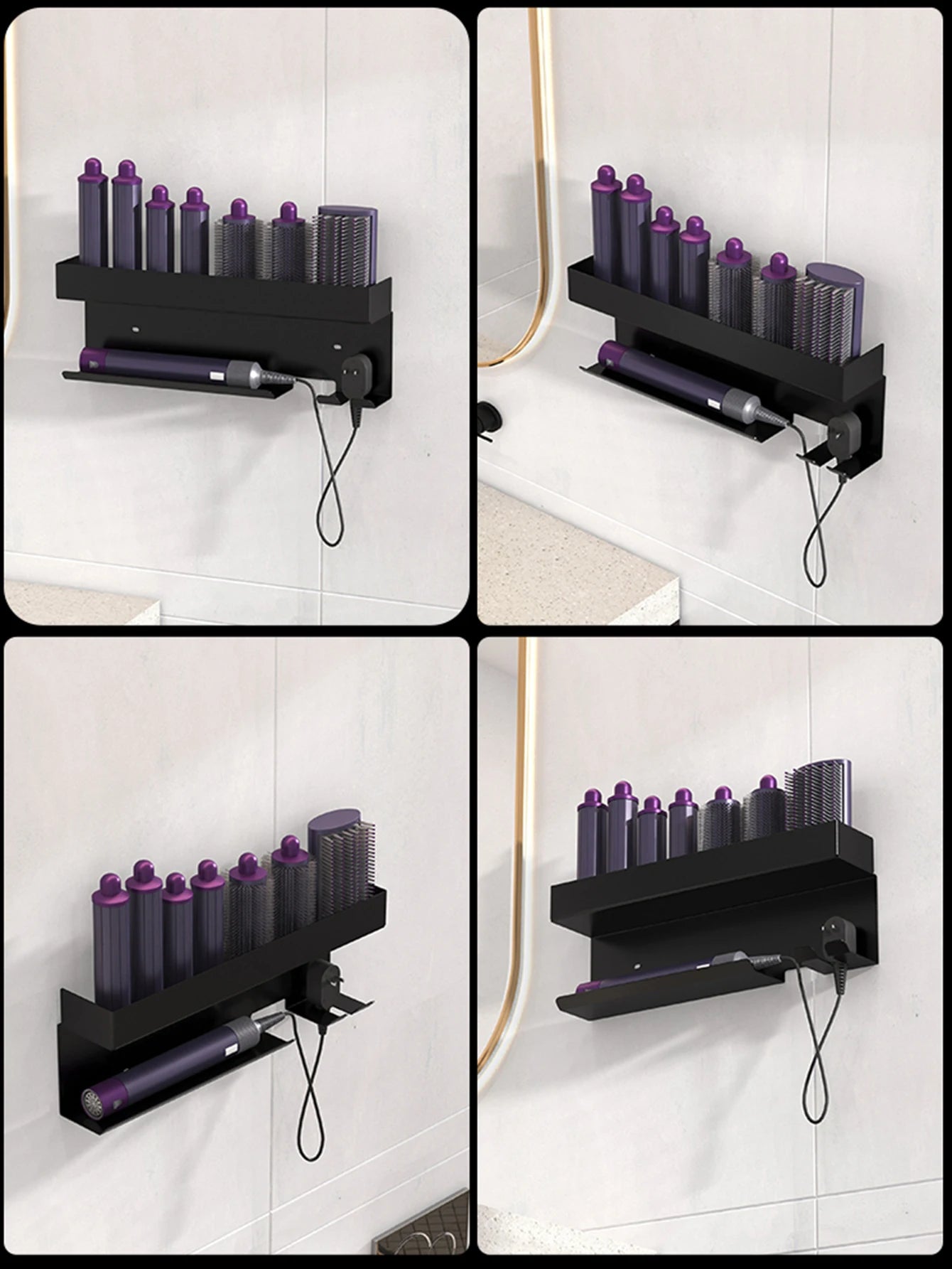 Bathroom hair dryer stand, hair straightener, styling tool holder - suitable for bathrooms, bedrooms, and hair salons