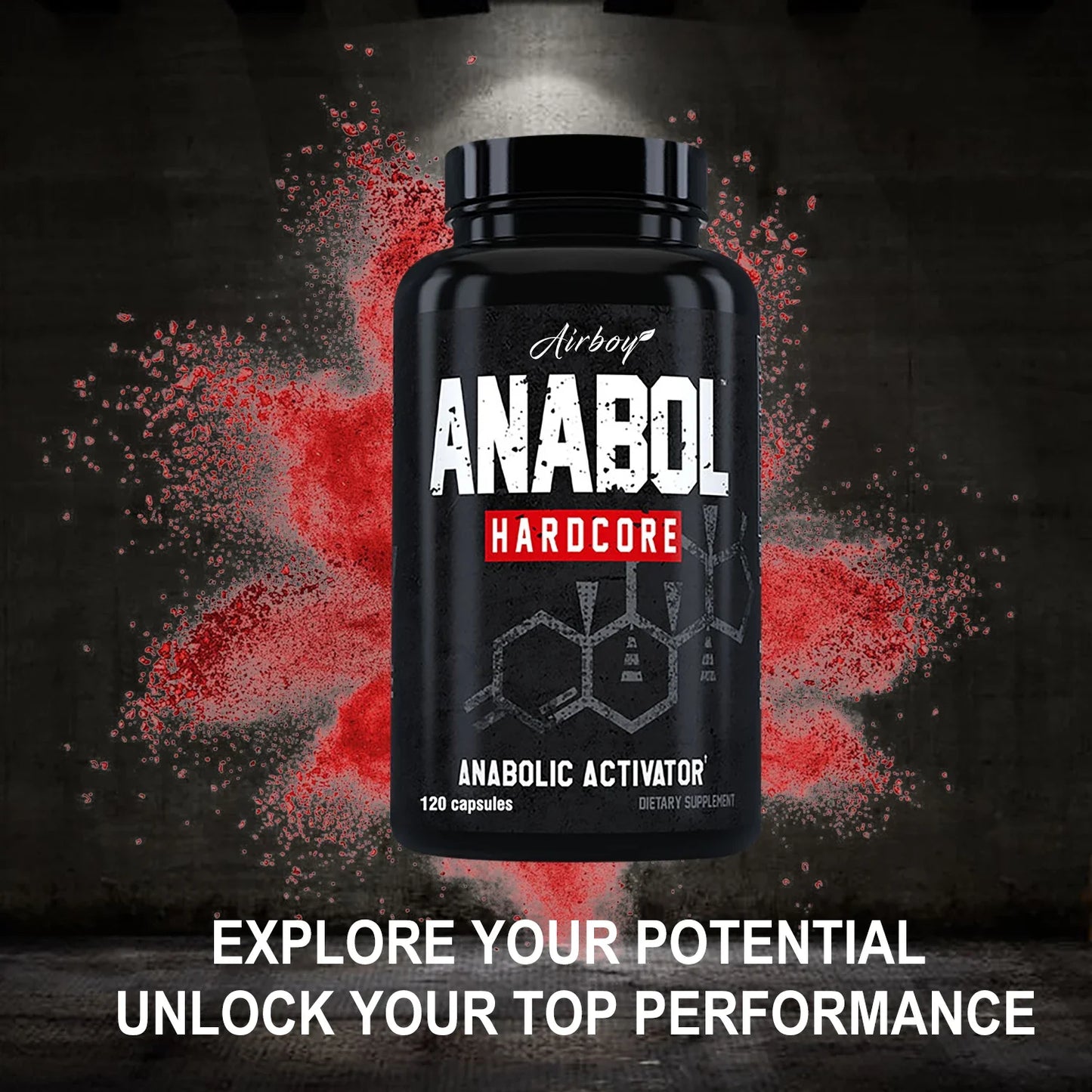 ANABOLIC - Muscle Growth Supplements for Men To Build Lean, Dense, High - 120 Capsules