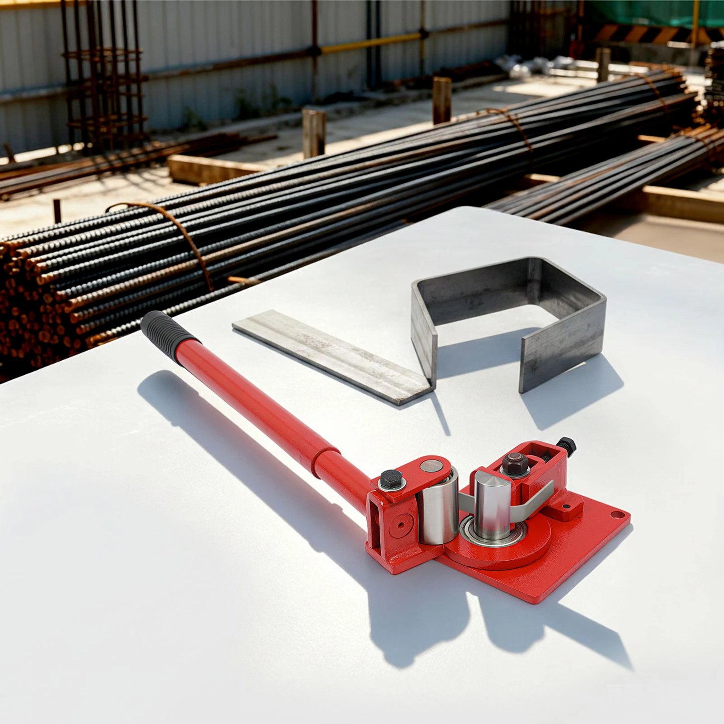 Manual Flat Bar Bender 90°, Sheet Metal Bending Tool 0-5mm Thick, Flat Steel Bender 0-50mm Width 7 Bearings for Steel Copper Aluminum