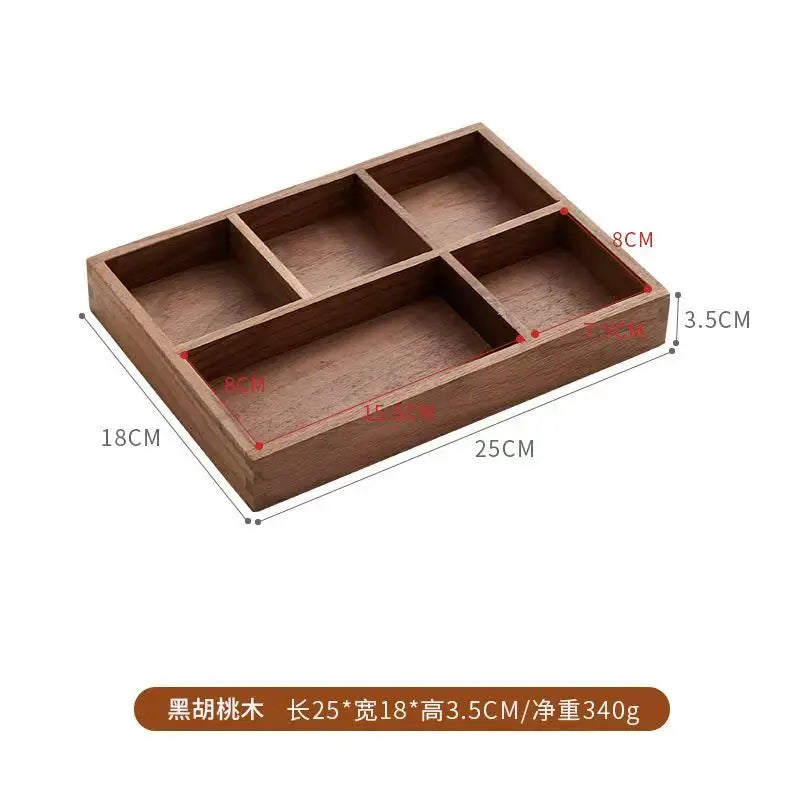 Black Walnut Wood Storage Box Chinese Tea Table Living Room Office Desktop Key Jewelry Solid Wood Tea Set Storage Box