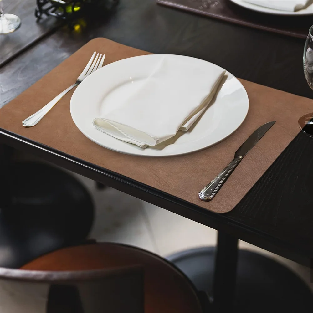 Faux Leather Heat Resistant Waterproof Double Sided Dining Placemats