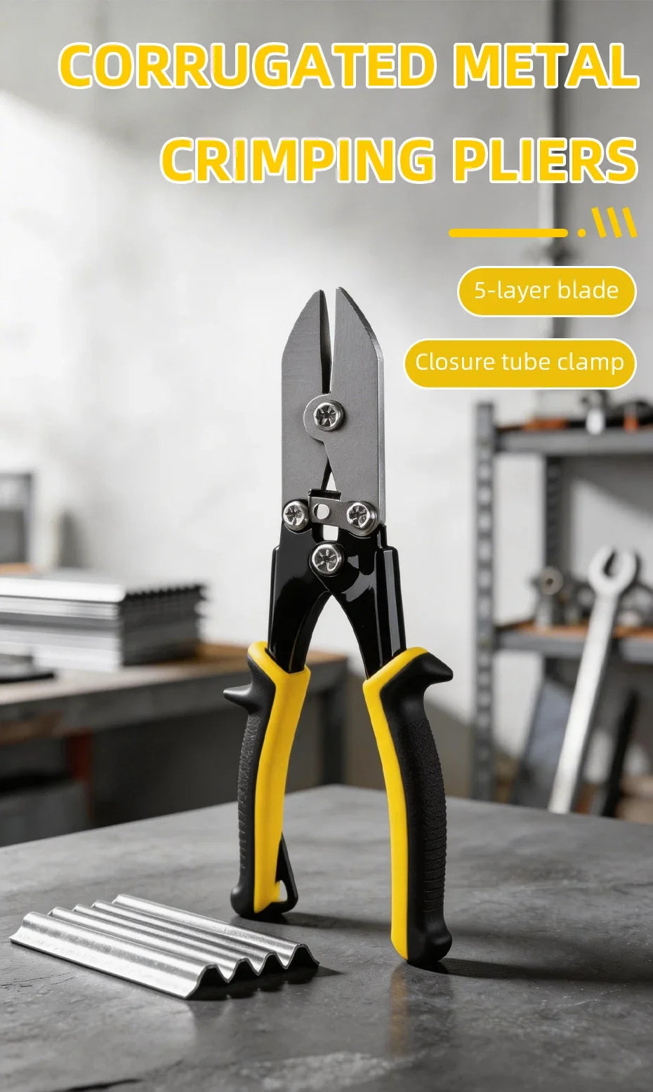5 Blade Sheet Metal Crimper Hand Crimper For Ductwork Downspout Stove Pipe Duty Sheet Metal Multi Blade Crimping Tool