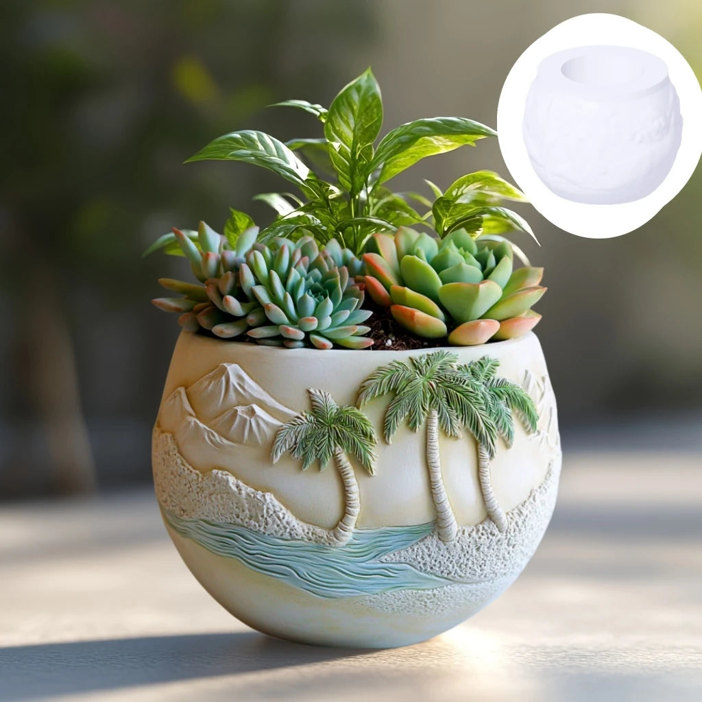 Witch Magic House Relief Pumpkin Succulent Plant Flower Pot Resin Mold  House Relief Storage Box Castle Candle Cup Gypsum Molds