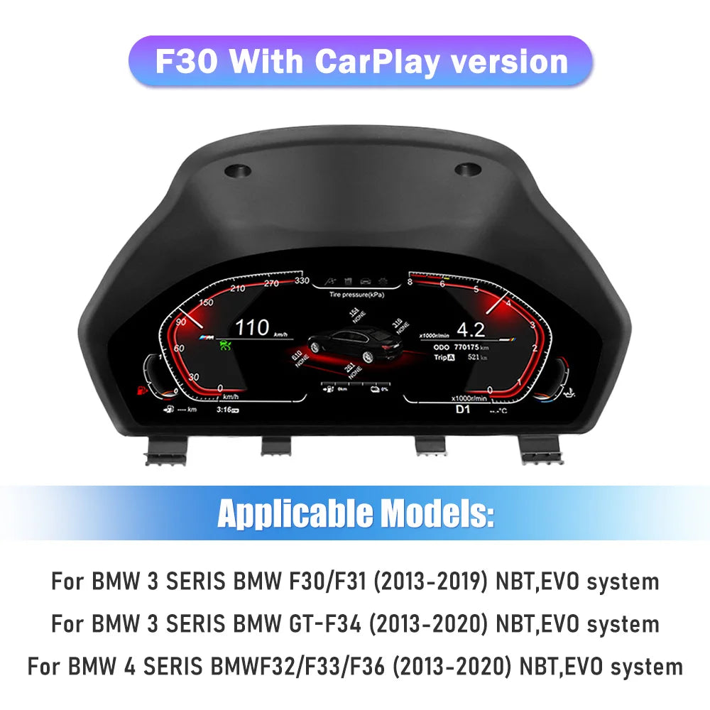 12.3 "1920*720 Auto Lcd Dashboard Paneel For BMW 3 4 Series F30 F31 F34 F32 F33 F36 Instrumentenpaneel Virtuele Cockpit