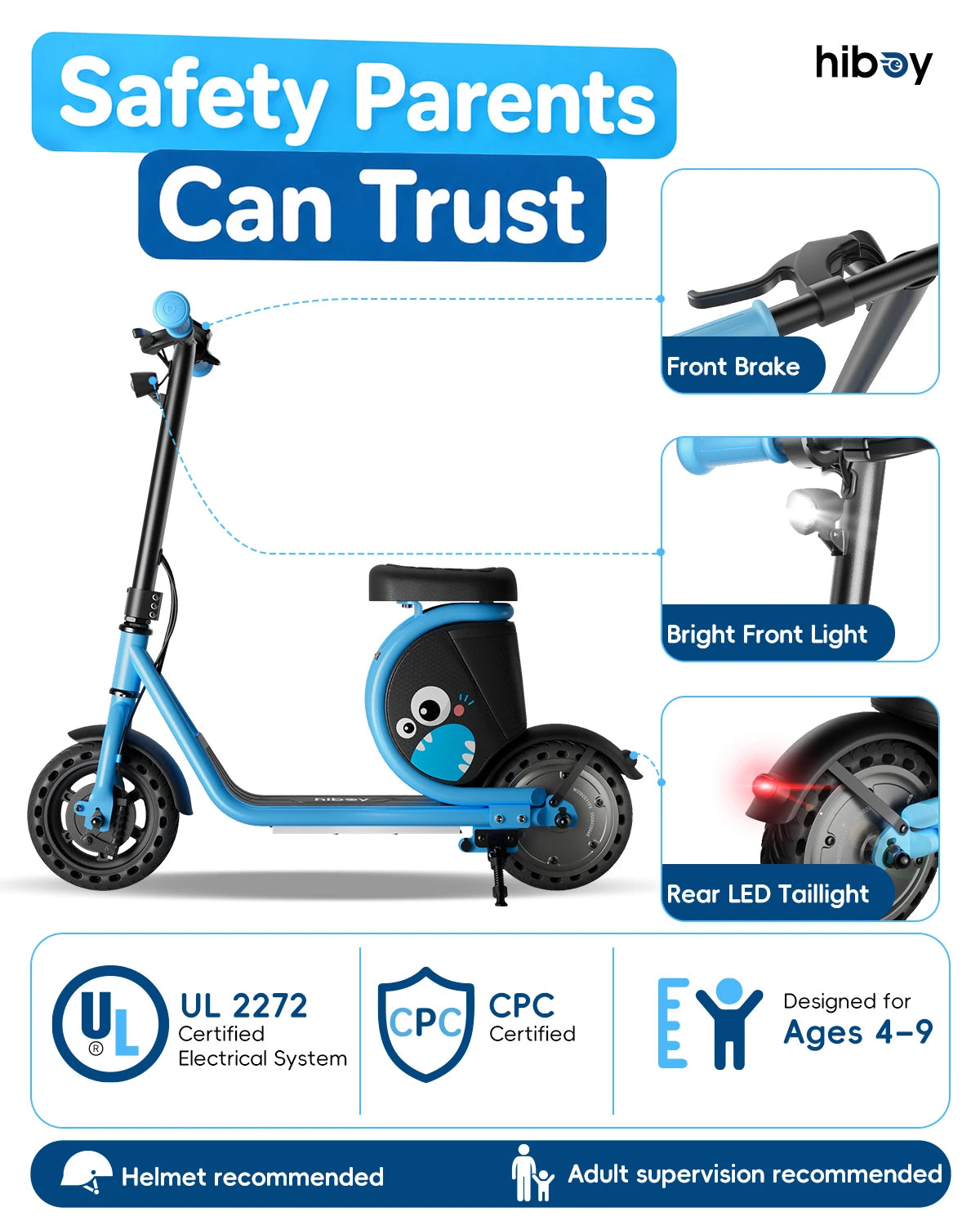 Hiboy Joyhaul Foldable Kids Electric Scooter With Led Lights