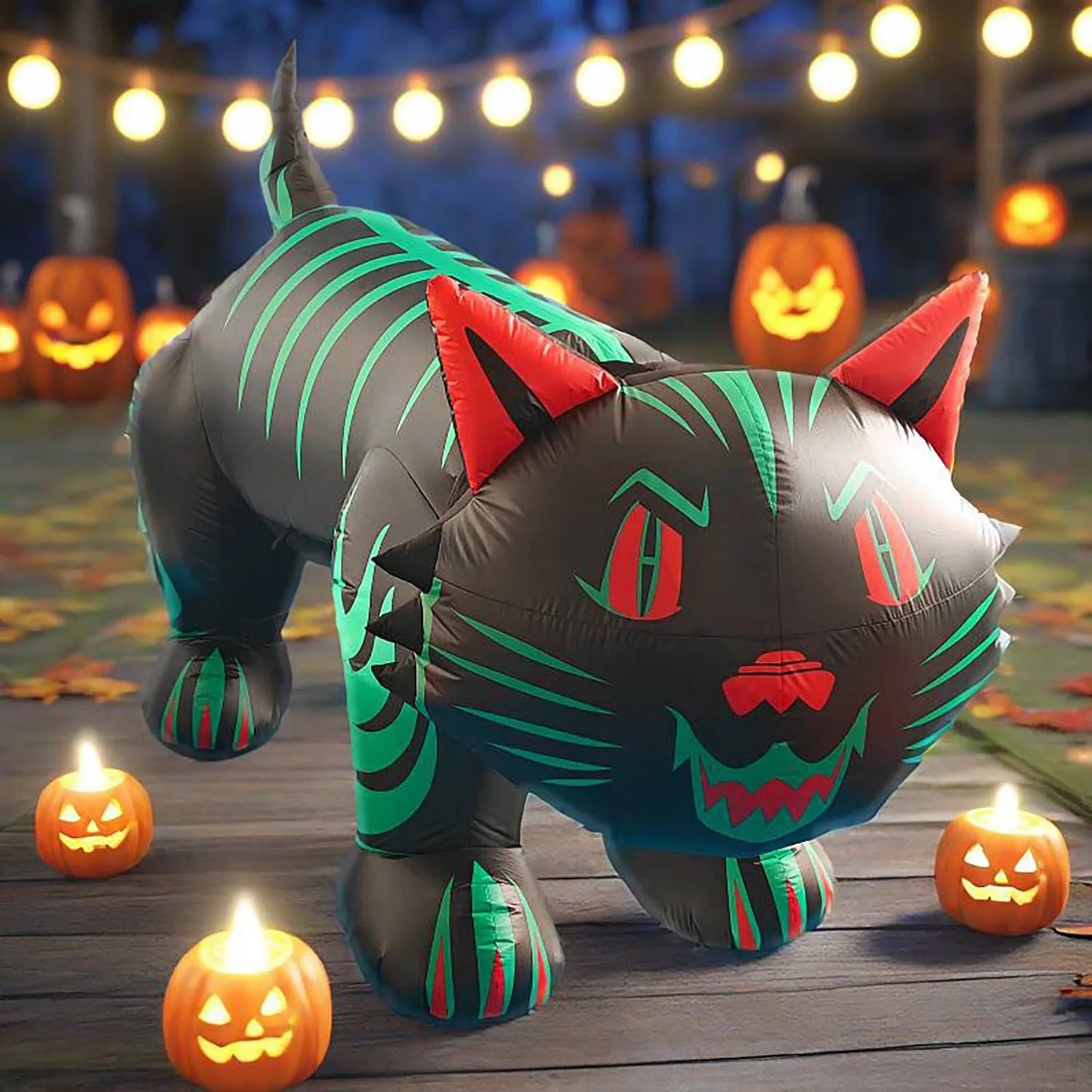Halloween Inflatable Ghost Pumpkin Black Cat Spider Decoration with LED Lights for Home Yard Lawn Indoor and Outdoor Decoration