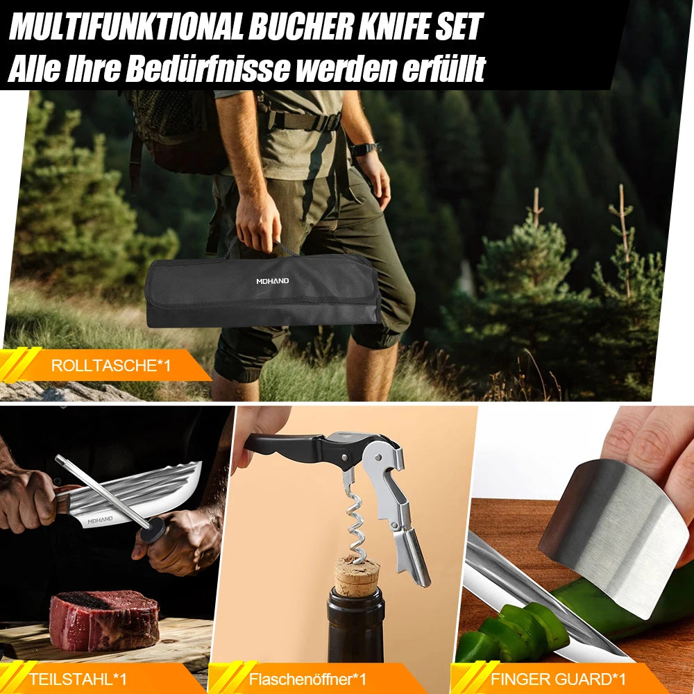 Meat Cleaver Knife 14pcs High Carbon Steel Professional Chef Set