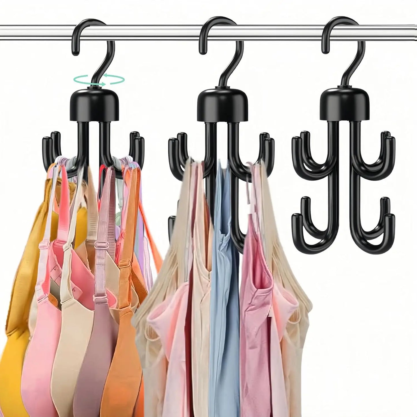 Multifunctional Closet Hook, Rotatable Hanging Organizer Closet Clothes Hangers Handbags Storage Hooks