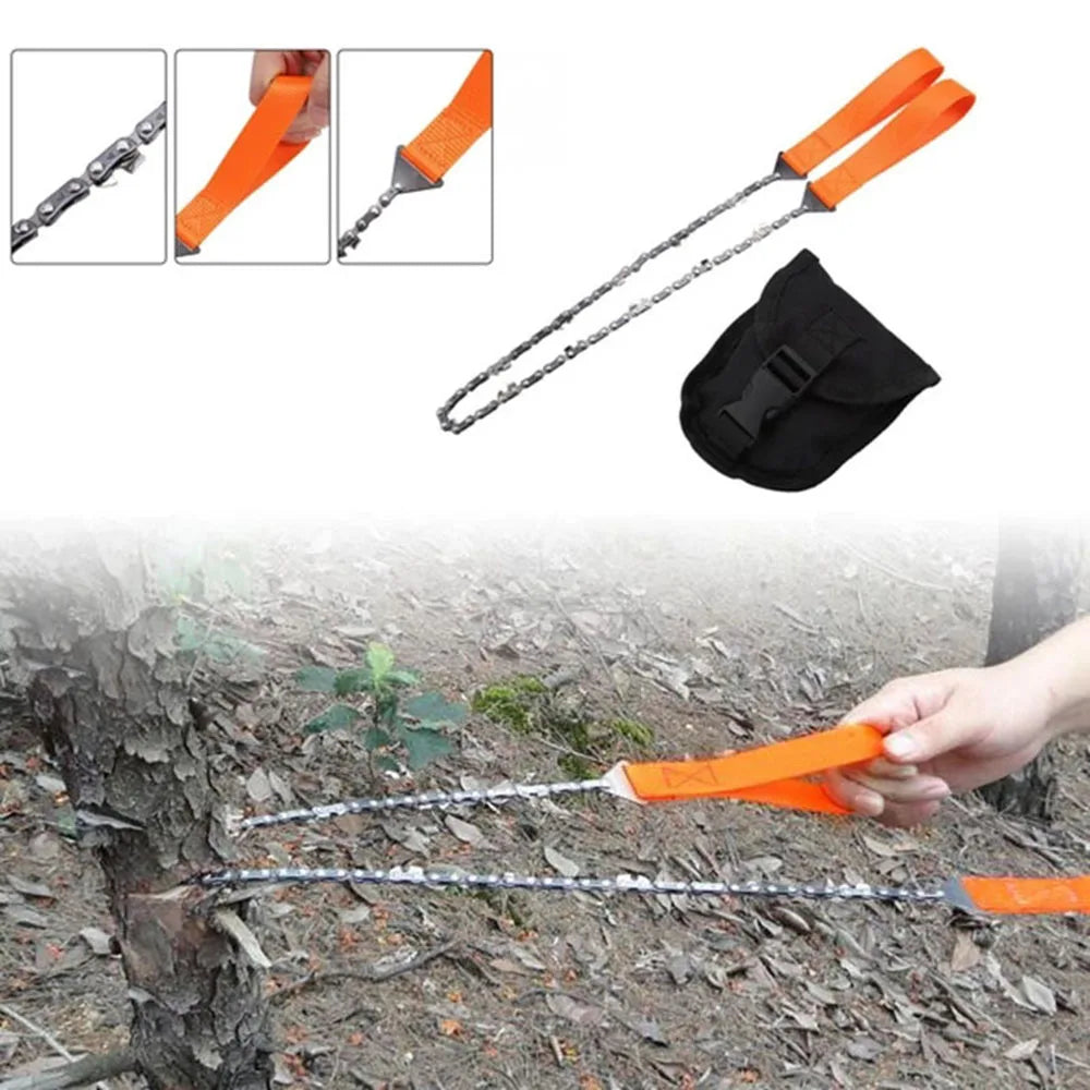 24 Inch Pocket Chain Rope Saw Portable Hand Saw With Sharp Teeth Blades for Survival Gear Camping Hunting Tree Cutting
