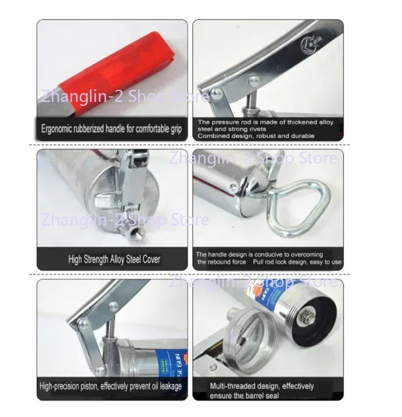 400CC Grease Gun Manual Grease Gun Oil Injection Tool Strength Alloy Steel Vehicle Maintenance and Repair Tools New