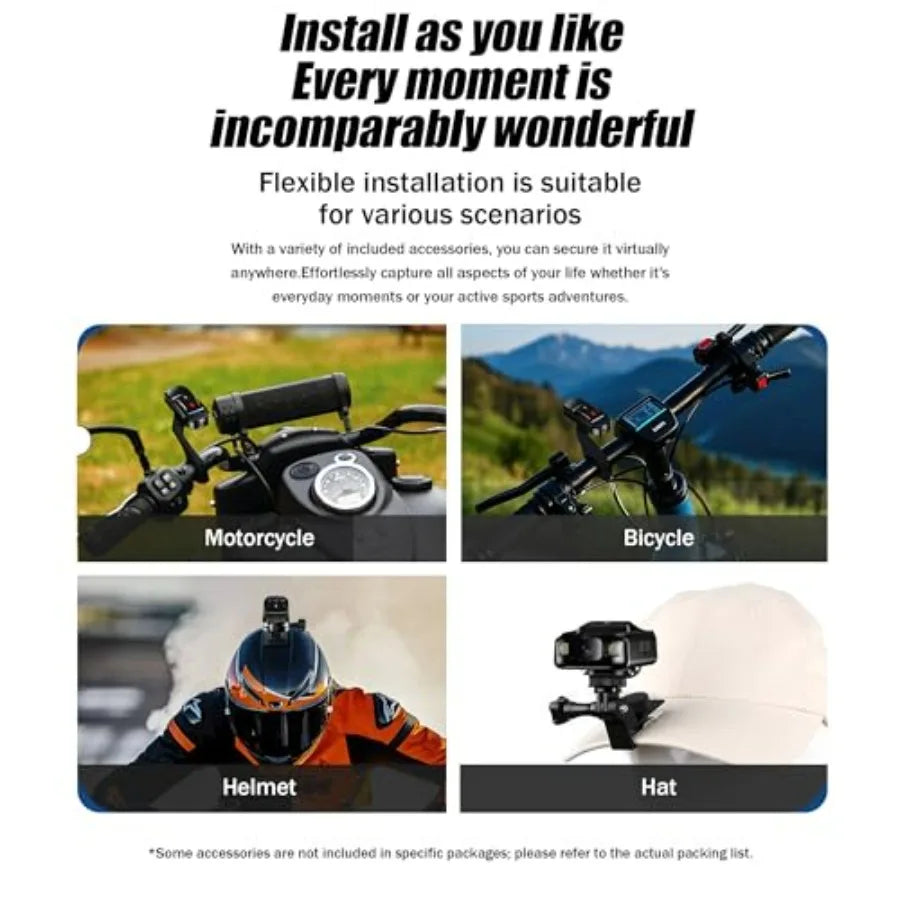 Small Thumb Action Camera for Bicycle Sports POV Video IPX6 Waterproof Wireless Bike Mount Ideal for Vlogging and Content Creat