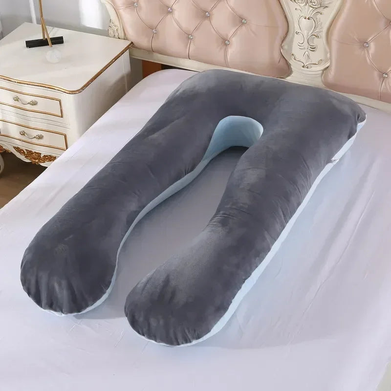 Soft U Shaped Pregnancy Pillow For Side Sleeping Relief