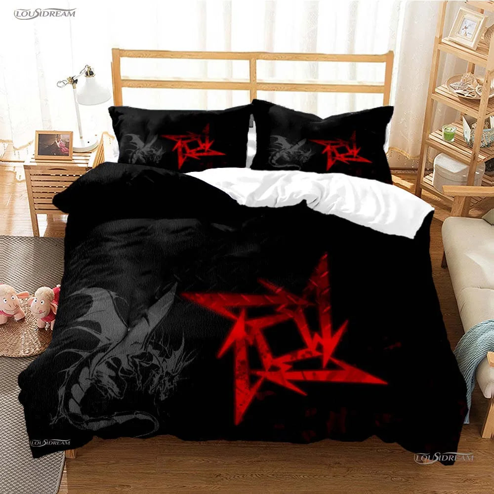 Heavy Metal Music Casal All Season Duvet Cover Comforter Bedding Sets Soft Quilt Cover and Pillowcases Single/Double/Queen/King