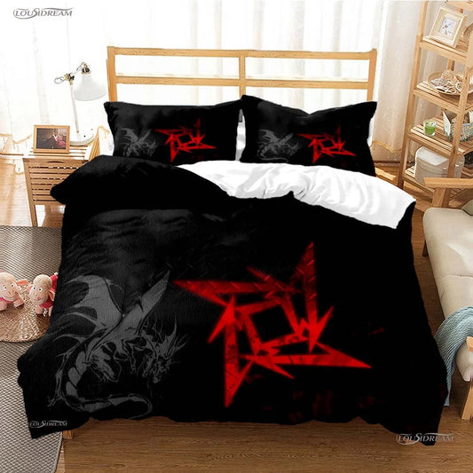 Heavy Metal Music Casal All Season Duvet Cover Comforter Bedding Sets Soft Quilt Cover and Pillowcases Single/Double/Queen/King