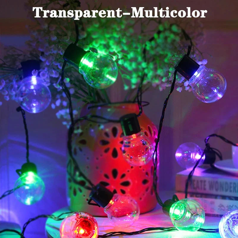 G50 Bulbs Ambient Light Led Fairy String Lights Outdoor Solar Light Wedding Party Xmas Home Garden Decoration