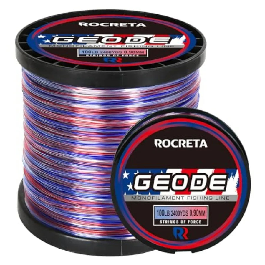 Geode Monofilament Fishing Line - Premium Resistant Nylon Mono Fishing Line 3-100lb - Superior Freshwater and Saltwater Mono Le