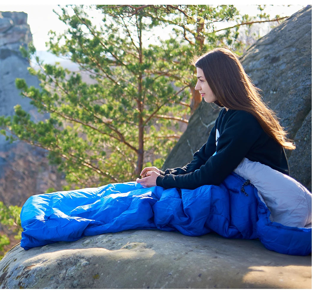 Kamperbox SY011 Sleeping Bag 40D Ripstop Nylon Shell Synthetic Fiber Fill Lightweight Portable Camping Sleeping Bag for Adults