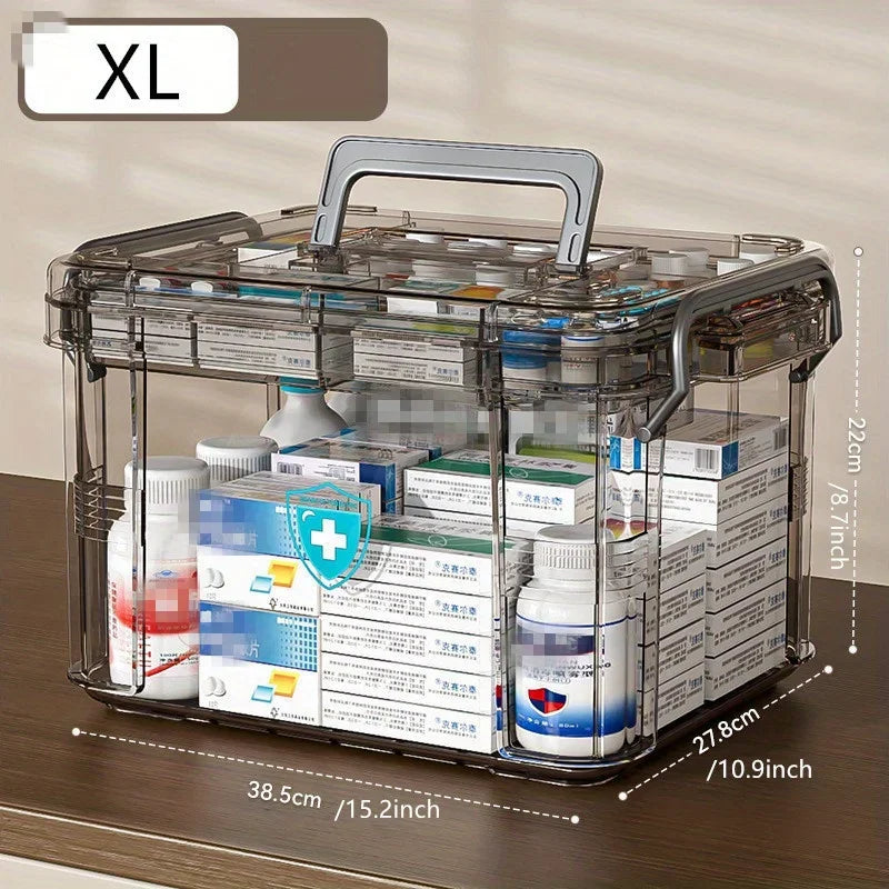 Transparent Pill Organizer With Tray Water Resistant Storage