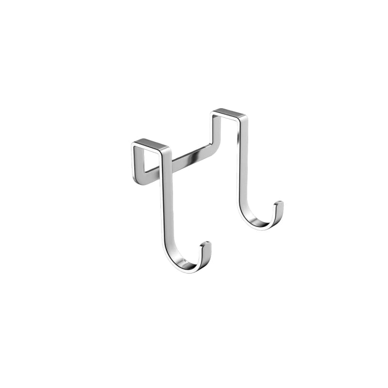 304 Stainless Steel Hook Multi-Purpose Hook Free Punching Double S-Shape Hook Kitchen Bathroom Door Back Coat Towel Storage Rack