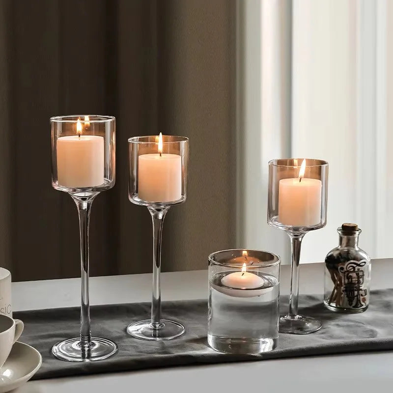 Luxury Glass Candle Holders For Elegant Wedding Home Decor