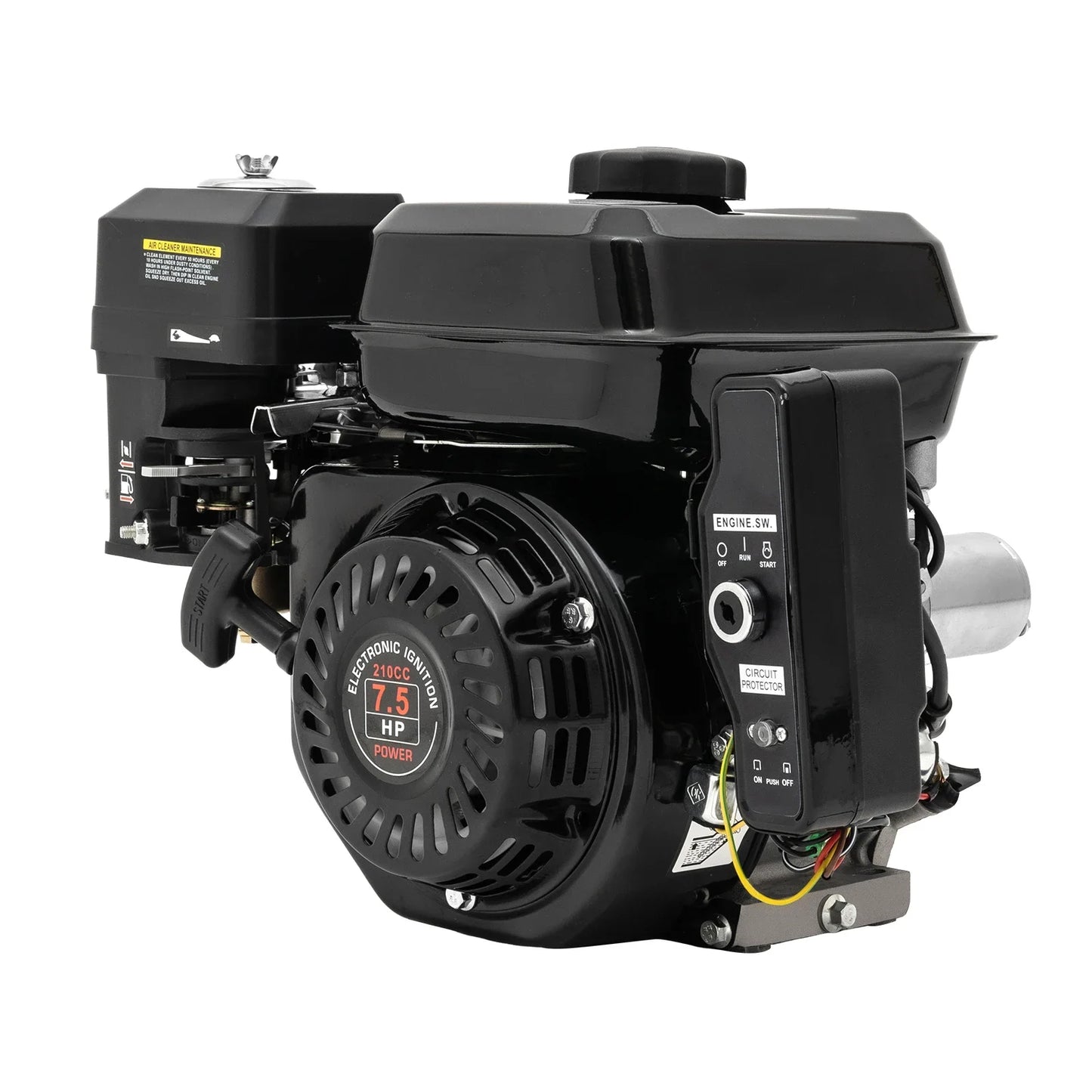 7.5HP 4 Stroke Gas Engine Go Kart Motor Engine, 212CC OHV Air Cooled Pullstart Motor Single Cylinder Gas Engine (3600RPM Speed)