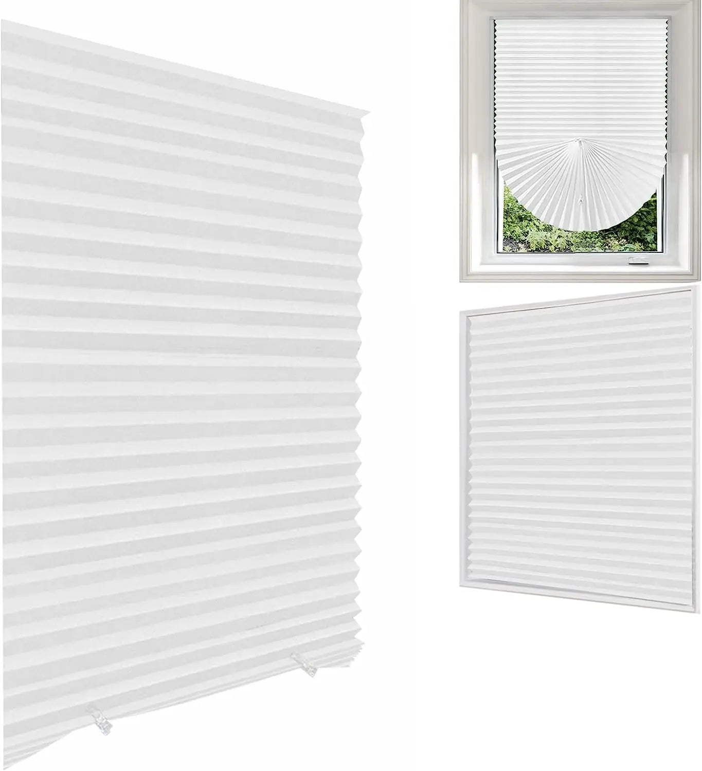 Cordless Pleated Fabric Window Blind For Room Darkening