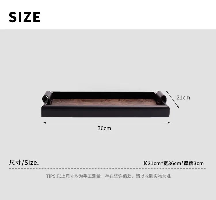 Retro Volcano Pattern Hotel Style Luxury Tea Tray for Home Use - High-end Storage Tray for Living Room Desktop - Elegant Storage