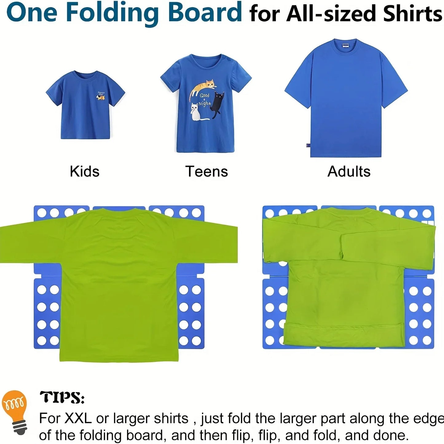 Plastic Folding Clothes Board Easy and Fast Kids Laundry Folder Folding Shirt Board Home Storage Tools for Quick Folding Clothes