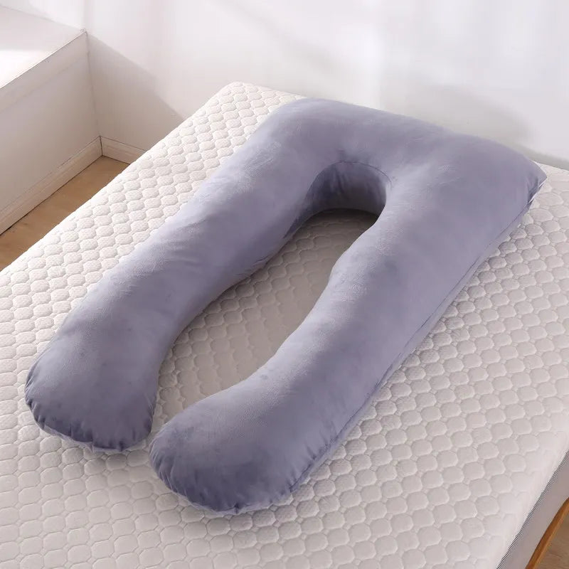 Soft U Shaped Pregnancy Pillow For Side Sleeping Relief