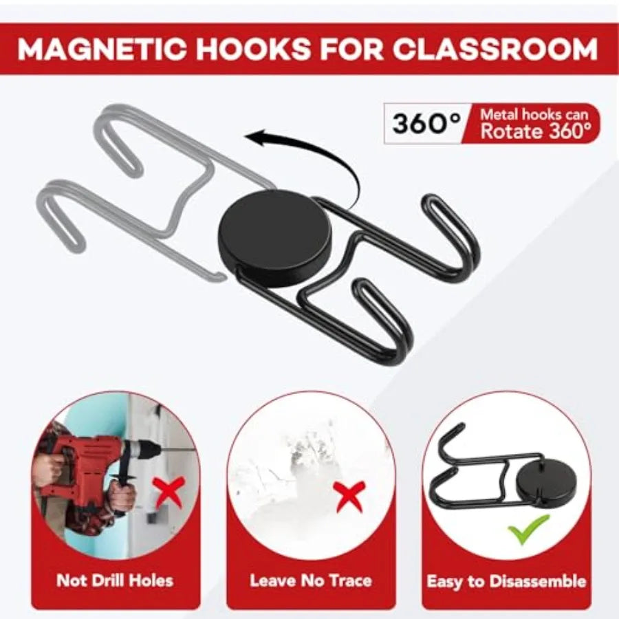Magnetic Hooks for Cruise Cabins 50Lbs+ Heavy Duty Magnet Hook Strong Magnets Hanging Swivel Hooks for Refrigerator Grill Toolb