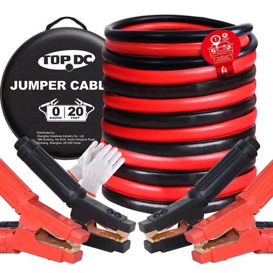 Heavy Duty Jumper Cables 0 Gauge 20 Feet 1000Amp Booster Cables for Car Battery, 2/0 Gauge Cables for 12V & 24V Diesel Trucks,SU