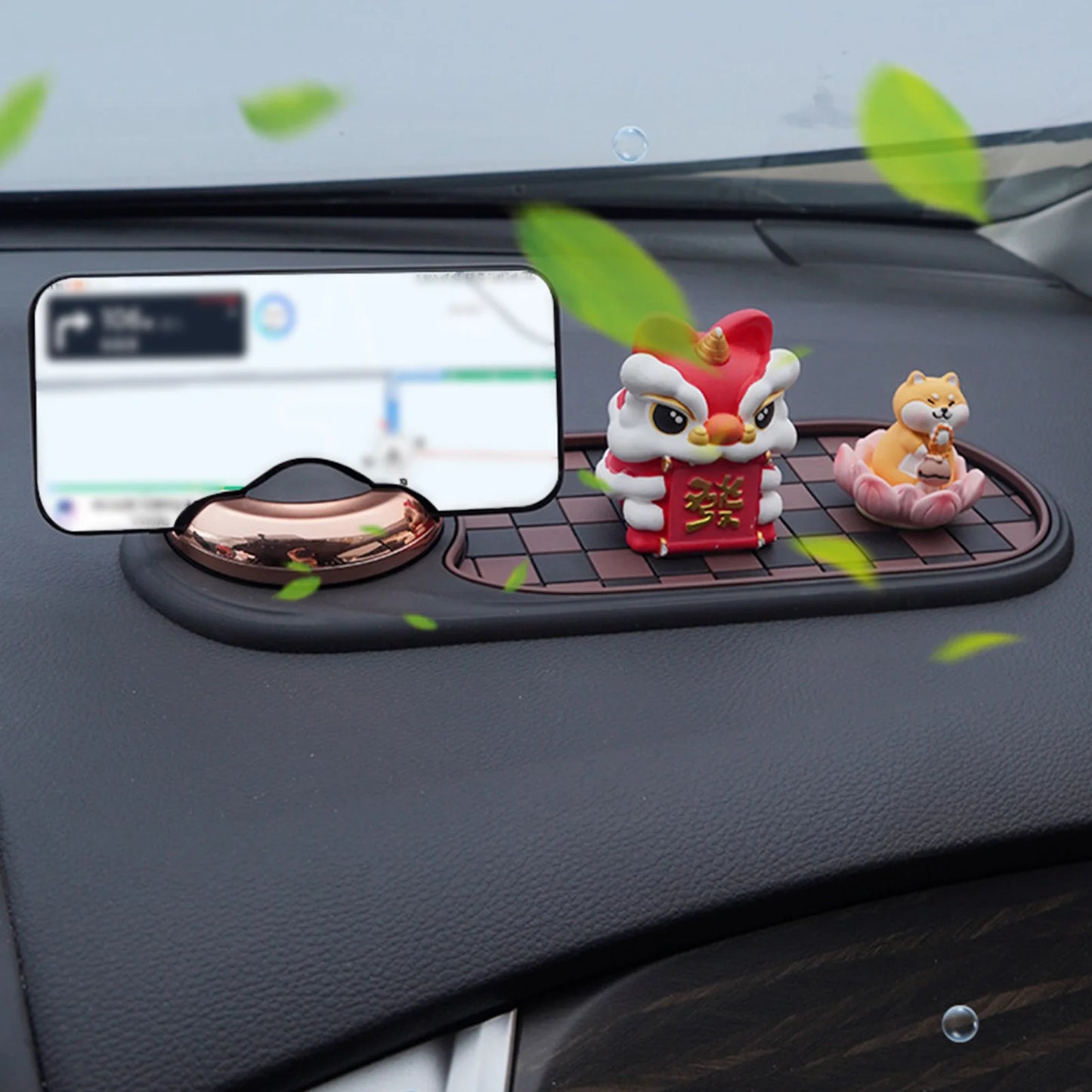 Car Anti-Slip Mat Auto Phone Holder Adjustable Phone Holder with Inner Spring for Phones Keys Gadgets Small Items