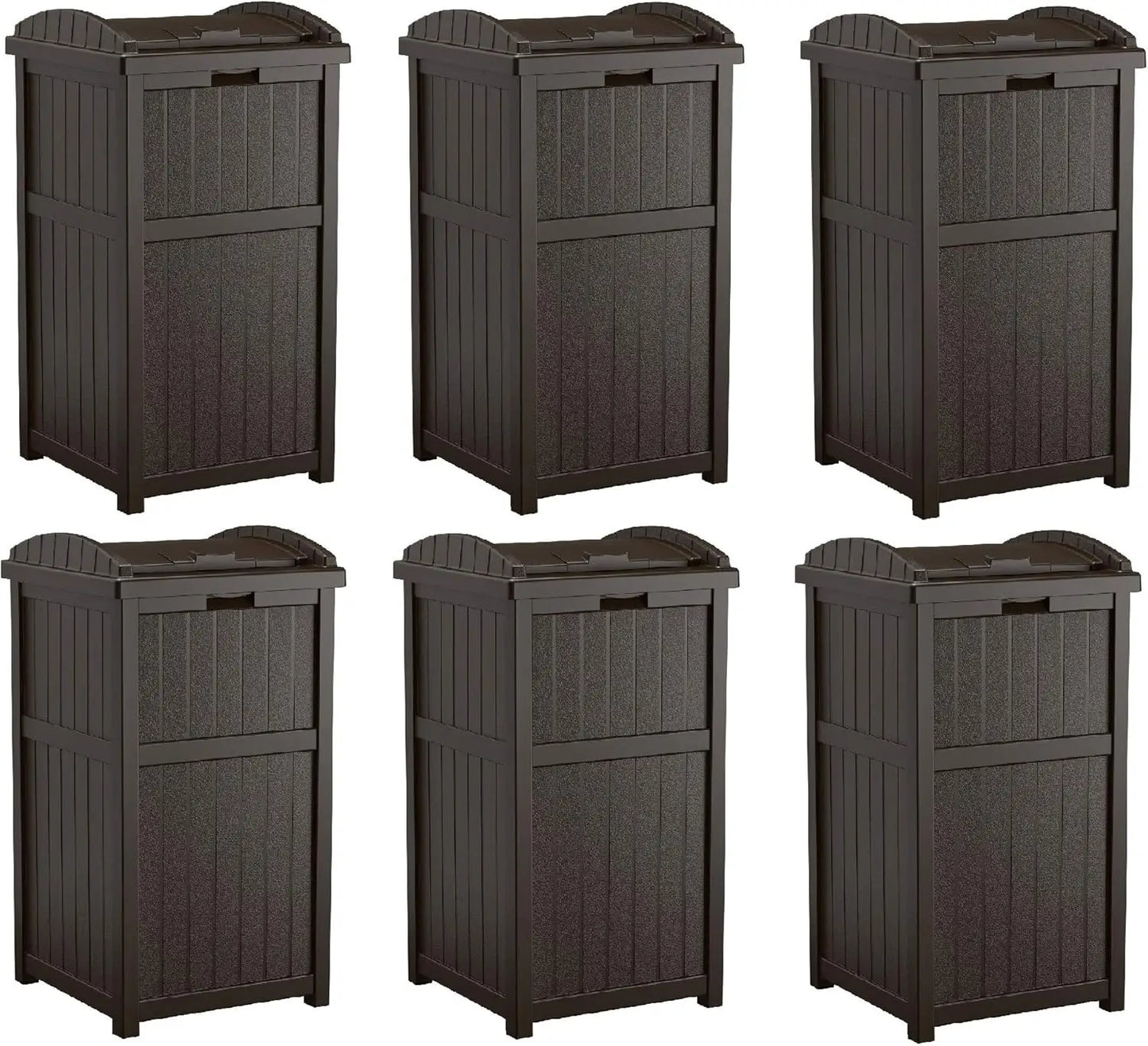 Suncast 30 Gallon Outdoor Trash Hideaway Resin Refuse Container Lid Cyberspace Concealed Waste Storage Patio Backyard Garden