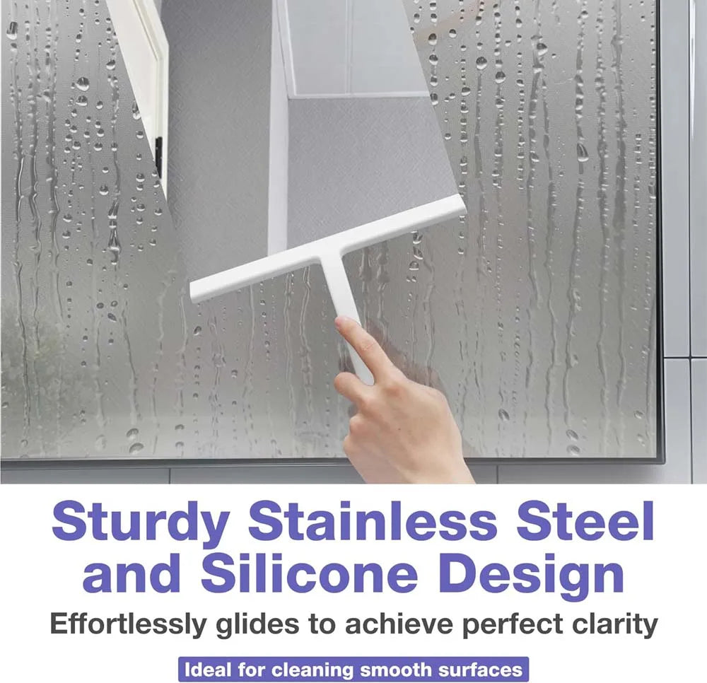 New Shower Squeegee Glass Wiper Scraper Shower Squeegee Cleaner With Silicone Holder Bathroom Mirror Scraper Glass Cleaning