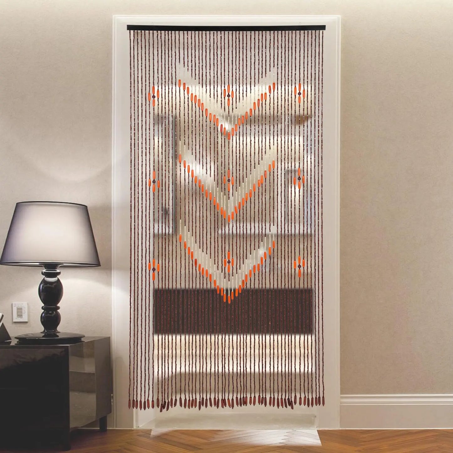 Natural Bamboo Wood Beaded Curtain for Doorway Room Divider 52 Strands 75" x 35"，Bamboo and Wooden Doorway Beads-Boho Bohemian C