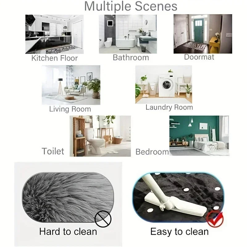 VIKAMA Nordic Simple Carpet Living Room Coffee Table Flannel Large Carpet Anti-Slip Bedroom Bedside Floor Mat Home Decoration