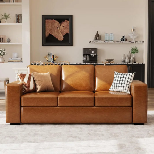 Modern Faux Leather Sofa For Living Room And Office