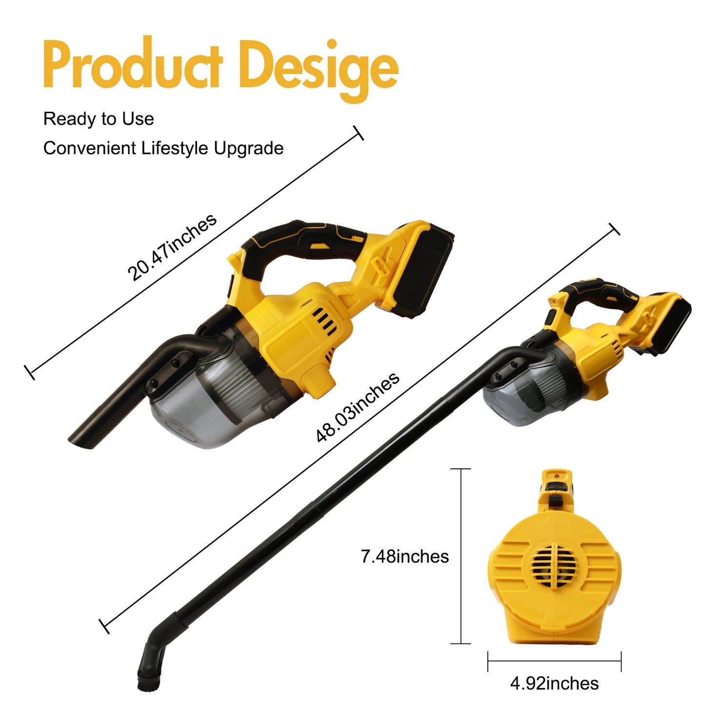 Vacuum Cleaner Cordless Handheld 20V Electric Vacuum Designed 500W Car Cleaning Hard Floor Household Appliance Carpets Household