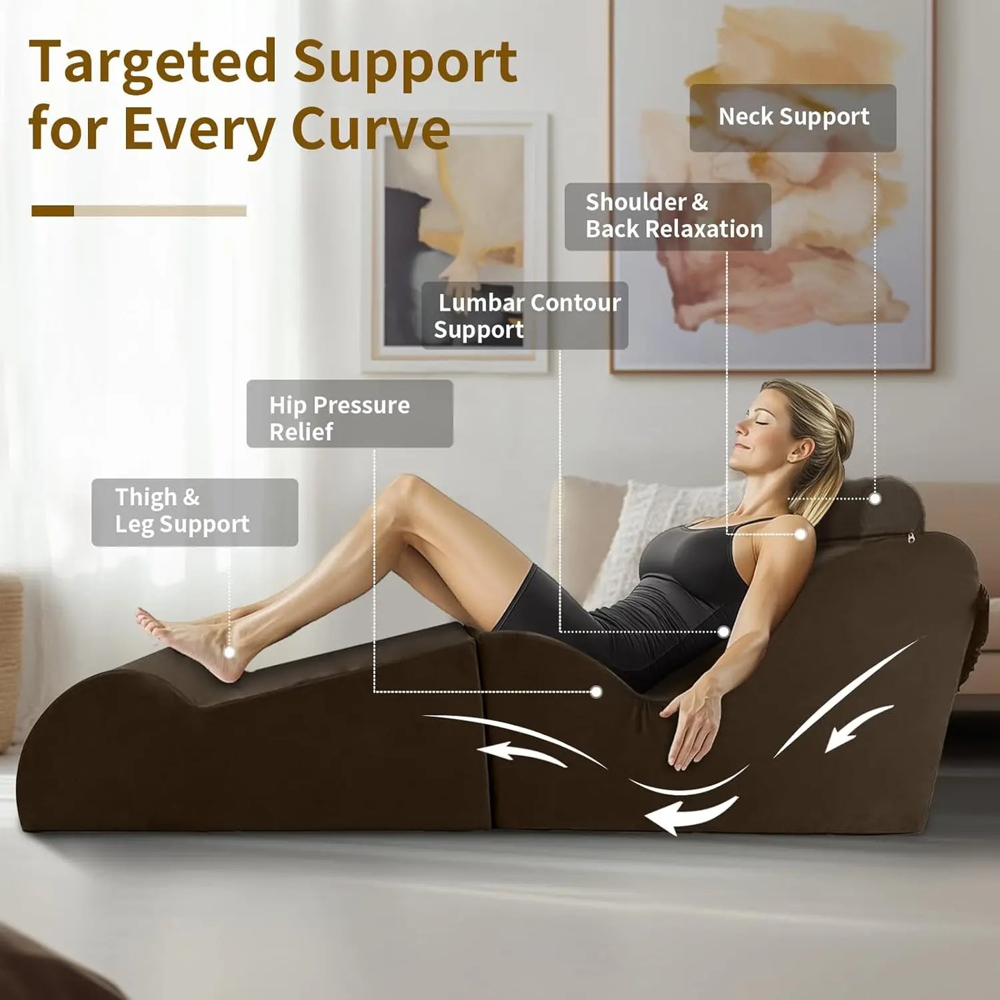 Ergonomic Yoga Chair Chaise Lounge Living Room Meditation Stretching Foam, Customized