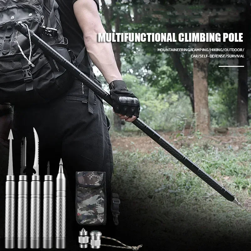 CEOI GWOK Walking Stick Set Adjustable Height Walking Cane Essential Gear Multi-functional Hiking Stick Premium Trekking Poles