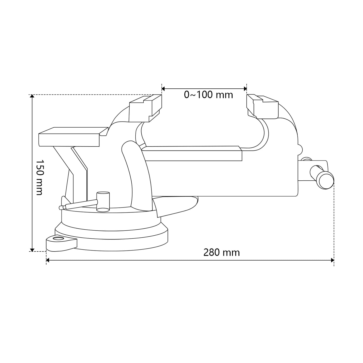 5" Bench Vise with Anvil 360° Swivel Locking Base Table Top Clamp Heavy Duty Vice Swivel Base Bench