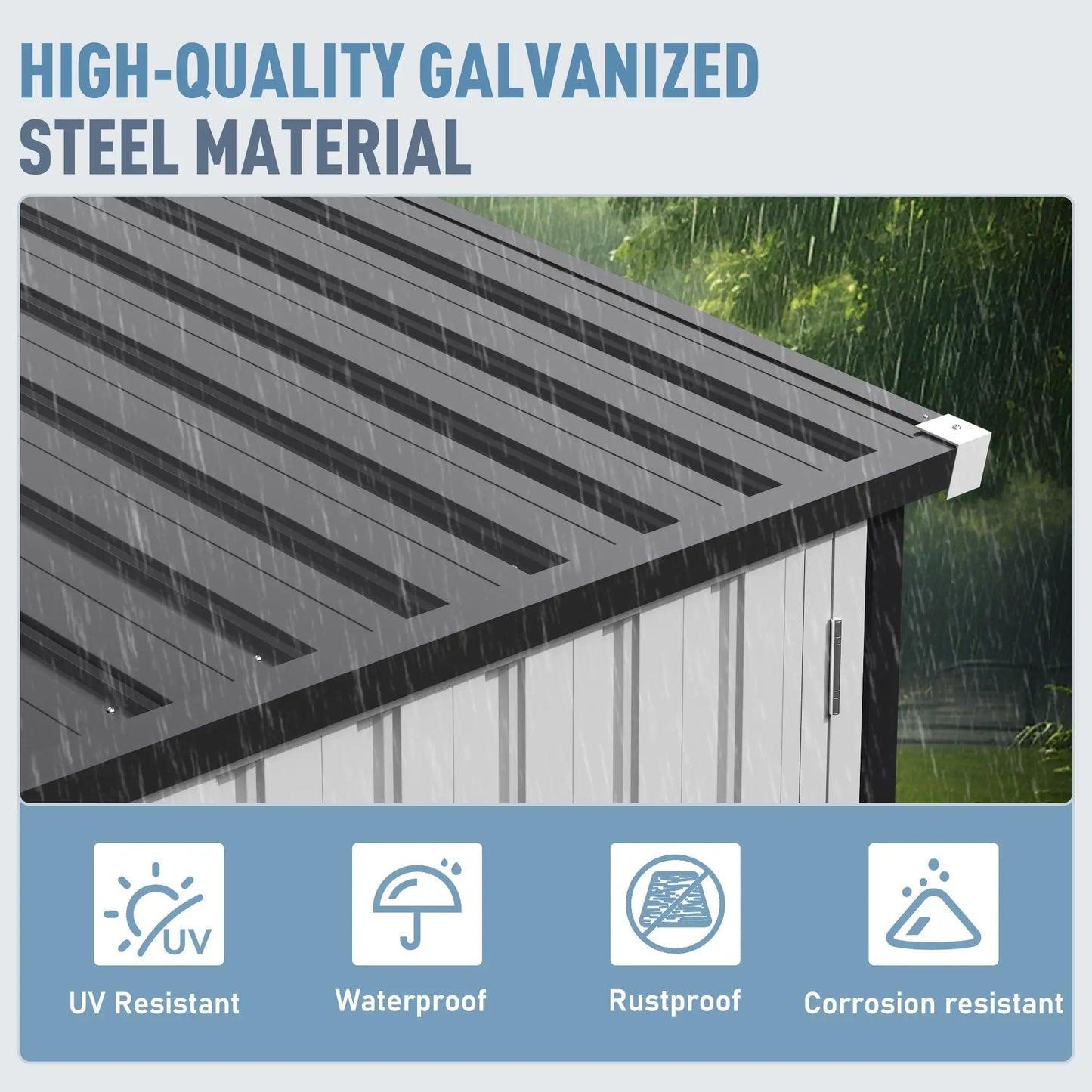 VIWAT Outdoor Heavy Duty Metal Storage Shed With Window