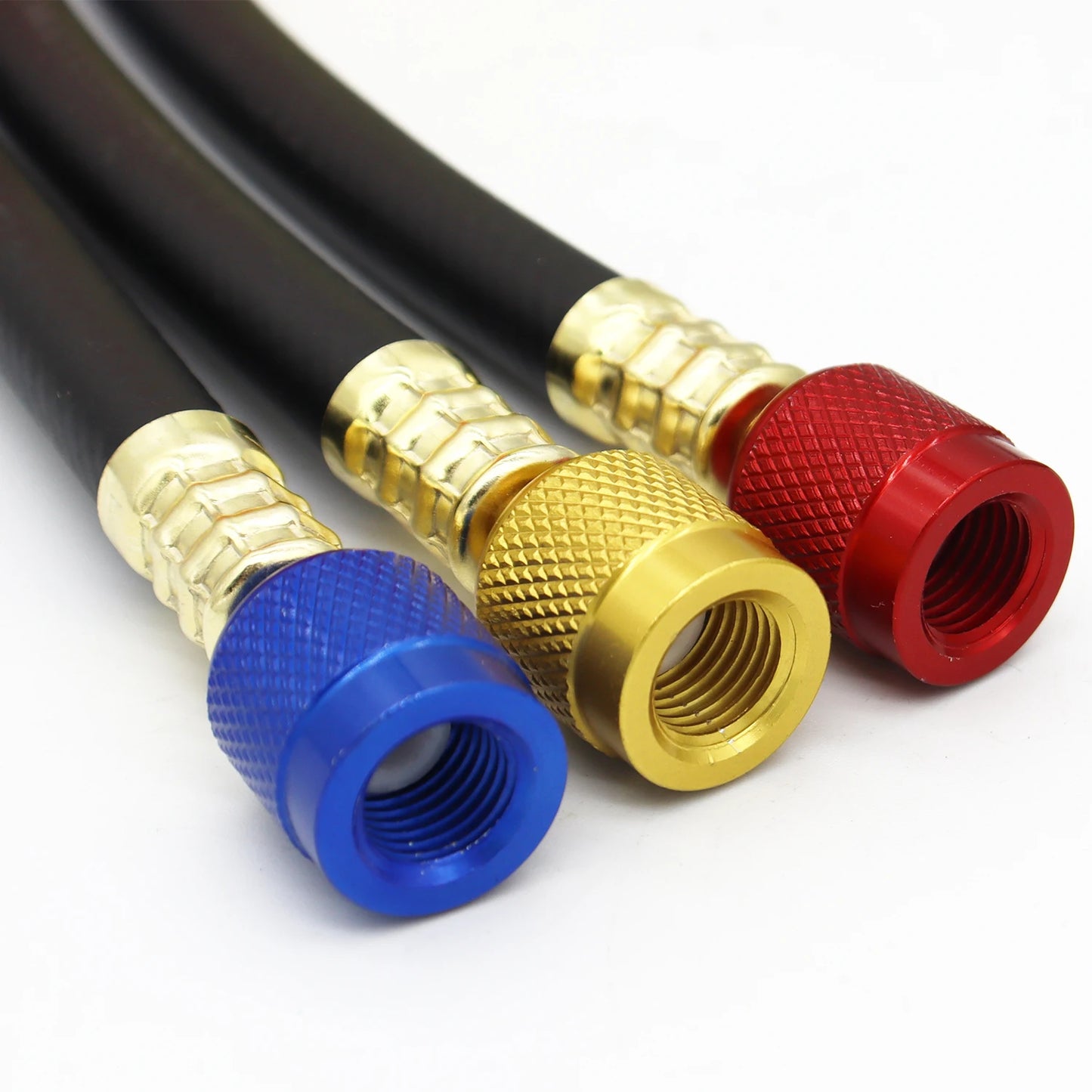 3PCS R410 Refrigerant AC Charging Hose 800-4000 PSI Working Pressure Fit HVAC Air Condition R134a R32 Refrigerant Manifold Gauge