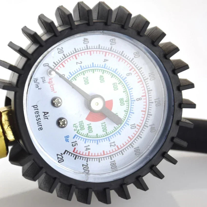 Heavy Duty Tire Pressure Gauge With Leakproof Air Hose