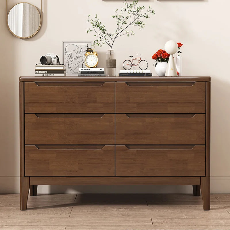 Wooden Chest of Drawers 5-Drawer & 6-Drawer Dresser Cabinet Bedroom Clothes Storage Organizer No Assembly Living Room Furniture