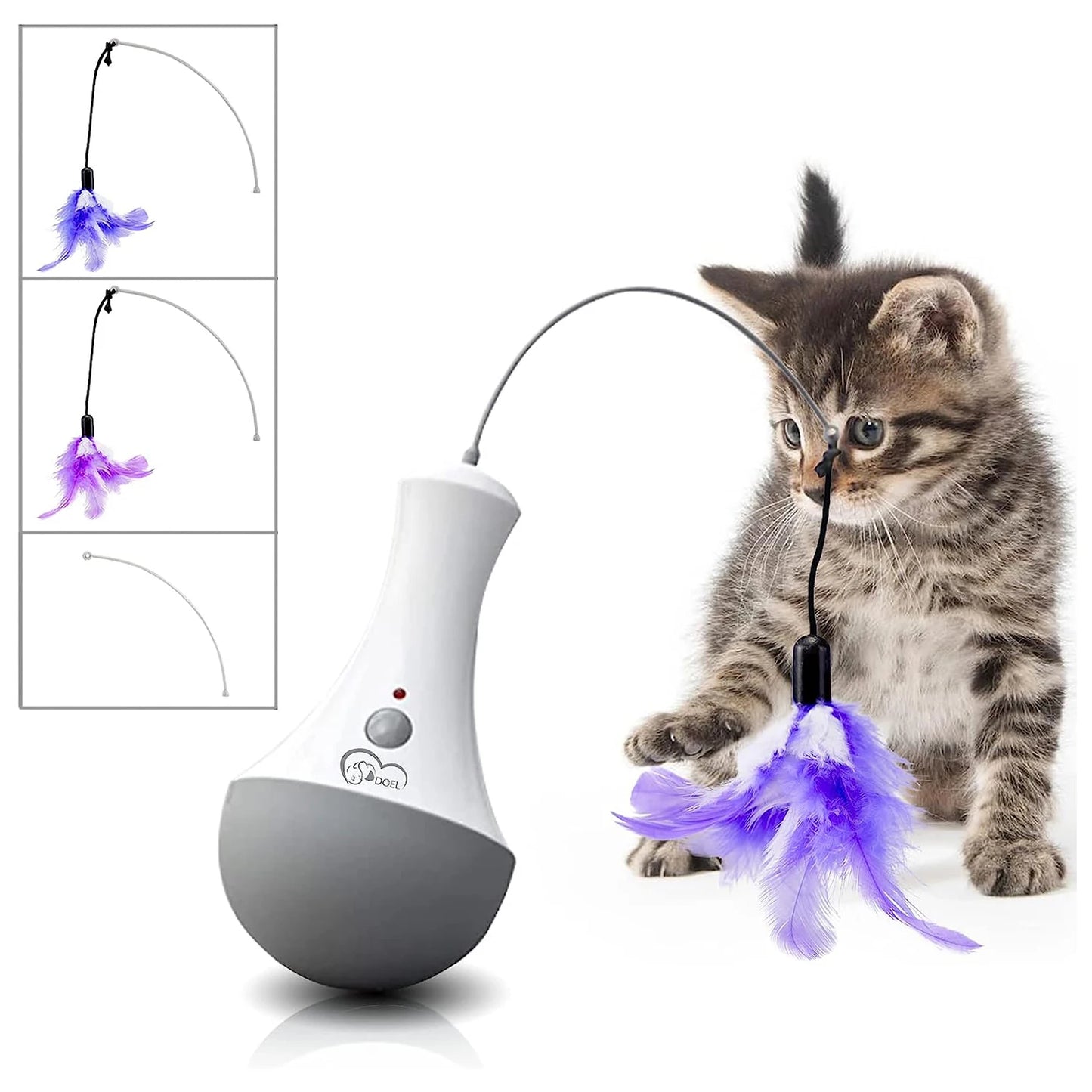 Automatic Rotating Feather Toy For Active Indoor Cat